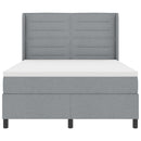 LED Box Spring Bed med madras Lysegrå 160 x 200 cm Stof