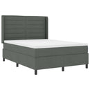 LED Box Spring Bed med madras Mørkegrå 160 x 200 cm Stof