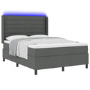 LED Box Spring Bed med madras Mørkegrå 160 x 200 cm Stof