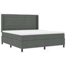 LED Box Spring Bed med madras Mørkegrå 180 x 200 cm Stof
