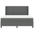 LED Box Spring Bed med madras Mørkegrå 180 x 200 cm Stof