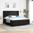 LED Box Spring Bed med madras Sort 180 x 200 cm Stof