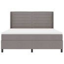 LED Box Spring Bed med hovedgærde Gråbrun 180 x 200 cm Stof