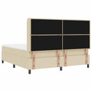 LED Box Spring Bed med madras Creme 180 x 200 cm Stof