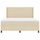 LED Box Spring Bed med madras Creme 180 x 200 cm Stof