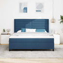 LED Box Spring Bed med madras Blå 180 x 200 cm Stof