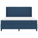 LED Box Spring Bed med madras Blå 180 x 200 cm Stof