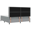 LED Box Spring Bed med madras Lysegrå 200 x 200 cm Stof