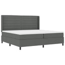 LED Box Spring Bed med madras Mørkegrå 200 x 200 cm Stof