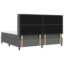LED Box Spring Bed med madras Mørkegrå 200 x 200 cm Stof
