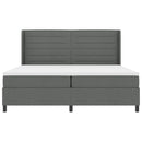 LED Box Spring Bed med madras Mørkegrå 200 x 200 cm Stof
