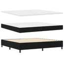 LED Box Spring Bed med madras Mørkegrå 200 x 200 cm Stof