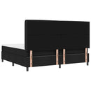 LED Box Spring Bed med madras Sort 200 x 200 cm Stof
