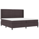 LED Box Spring Bed med madras Mørk Brun 200 x 200 cm Stof