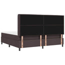 LED Box Spring Bed med madras Mørk Brun 200 x 200 cm Stof