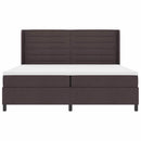 LED Box Spring Bed med madras Mørk Brun 200 x 200 cm Stof