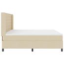 LED Box Spring Bed med madras Creme 200 x 200 cm Stof