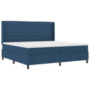 LED Box Spring Bed med madras Blå 200 x 200 cm Stof