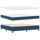 LED Box Spring Bed med madras Blå 200 x 200 cm Stof