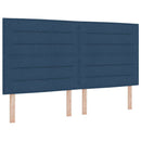 LED Box Spring Bed med madras Blå 200 x 200 cm Stof