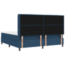 LED Box Spring Bed med madras Blå 200 x 200 cm Stof