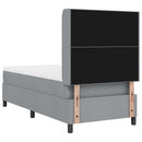 LED Box Spring Bed med madras Lysegrå 80 x 200 cm Stof