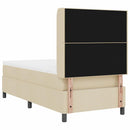 LED Box Spring Bed med madras Creme 80 x 200 cm Stof
