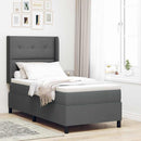LED Box Spring Bed med hovedgærde Mørkegrå 90 x 190 cm Stof
