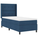 LED Box Spring Bed med hovedgærde Blå 90 x 190 cm Stof