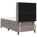 LED Box Spring Bed med madras Gråbrun 90 x 200 cm Stof