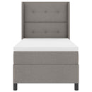 LED Box Spring Bed med madras Gråbrun 90 x 200 cm Stof