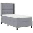 LED Box Spring Bed med hovedgærde Lysegrå 100 x 200 cm Stof