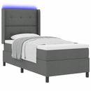 LED Box Spring Bed med hovedgærde Mørkegrå 100 x 200 cm Stof