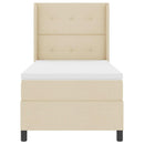 LED Box Spring Bed med madras Creme 100 x 200 cm Stof