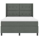 LED Box Spring Bed med madras Mørkegrå 140 x 190 cm Stof