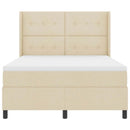 LED Box Spring Bed med madras Creme 140 x 190 cm Stof