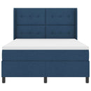 LED Box Spring Bed med madras Blå 140 x 190 cm Stof