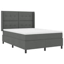 LED Box Spring Bed med madras Mørkegrå 140 x 200 cm Stof