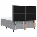 LED Box Spring Bed med madras Lysegrå 160 x 200 cm Stof