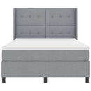 LED Box Spring Bed med madras Lysegrå 160 x 200 cm Stof