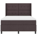 LED Box Spring Bed med madras Mørk Brun 160 x 200 cm Stof