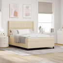 LED Box Spring Bed med madras Creme 160 x 200 cm Stof