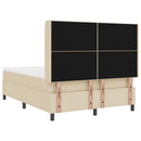 LED Box Spring Bed med madras Creme 160 x 200 cm Stof