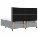 LED Box Spring Bed med madras Lysegrå 180 x 200 cm Stof