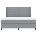 LED Box Spring Bed med madras Lysegrå 180 x 200 cm Stof