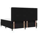 LED Box Spring Bed med madras Sort 180 x 200 cm Stof