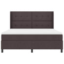 LED Box Spring Bed med hovedgærde Mørk Brun 180 x 200 cm Stof