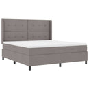 LED Box Spring Bed med madras Gråbrun 180 x 200 cm Stof