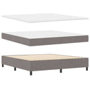 LED Box Spring Bed med madras Gråbrun 180 x 200 cm Stof