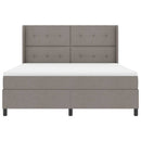 LED Box Spring Bed med madras Gråbrun 180 x 200 cm Stof